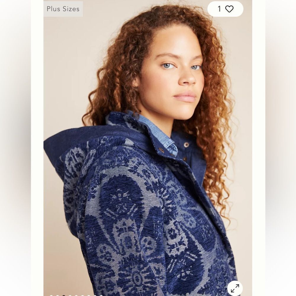 Anthropologie Chenille Tapestry Parka Jacket